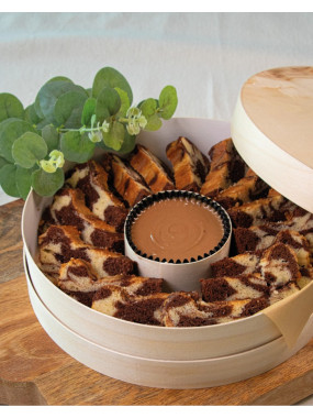 CAKE MARBRÉ & PATE À TARTINER CHOCOLAT-NOISETTES (15 PIÈCES)